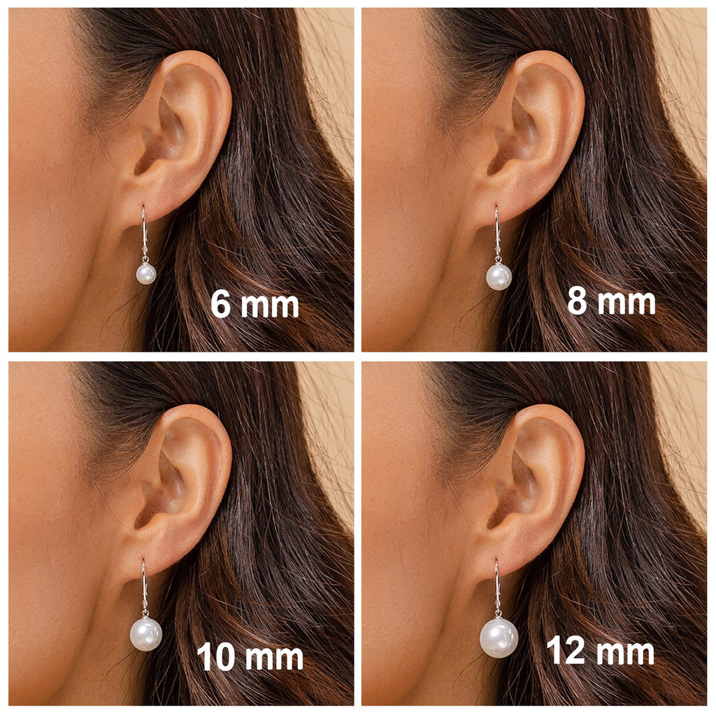 PAVOI Drop Earrings for Women, 14K Gold Plated, Yellow Gold, Size 7, Pearl