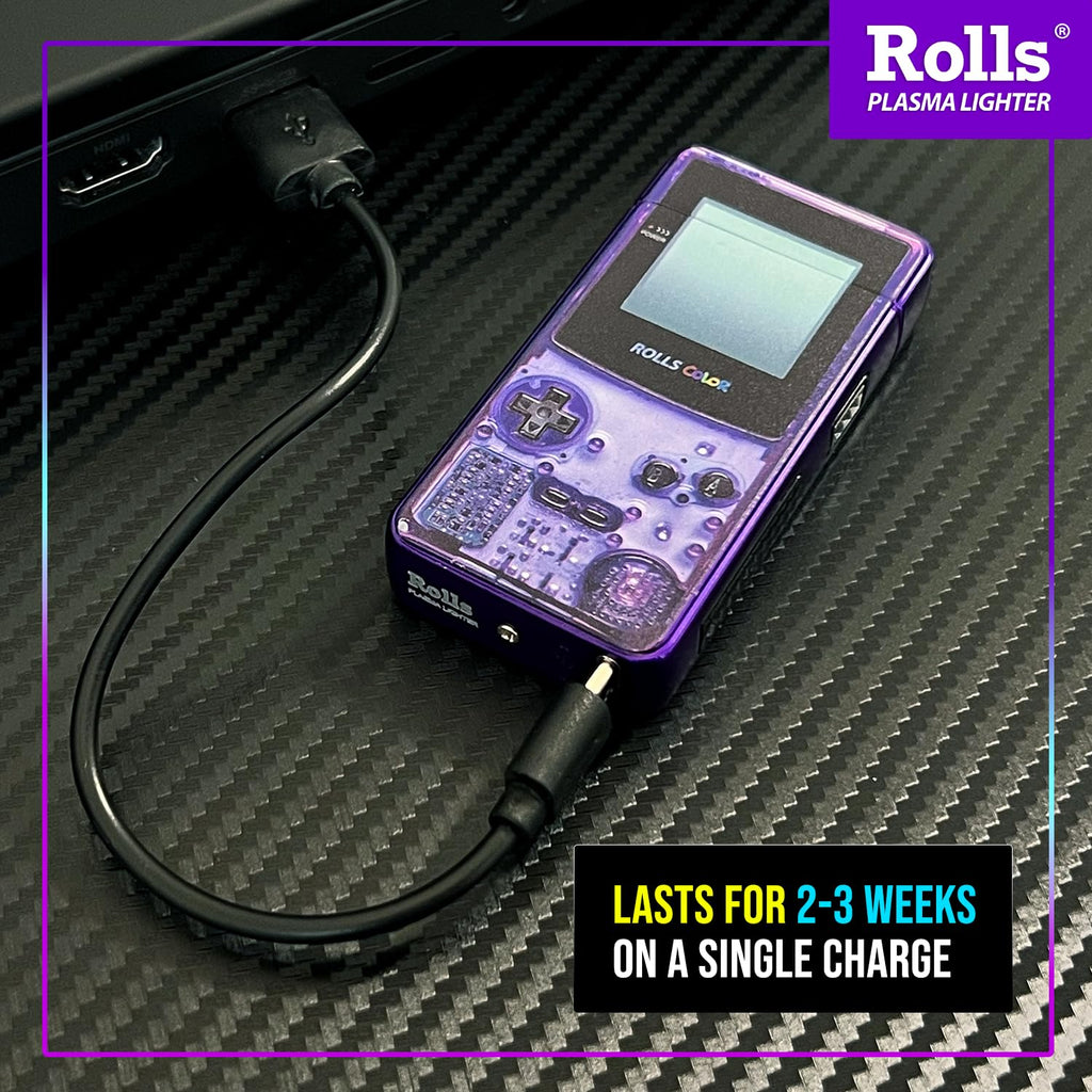 Rolls Electric Lighter - Stocking Stuffers - Gifts for Men - Cool Lighters - Electric Lighters Rechargeable - Mens Gifts - Retro Gamer - Birthday Gifts for Men - (Atomic Purple)