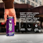 GHOST Energy Drink, Zero Sugars, 12-Pack, Welch's Grape, 16oz