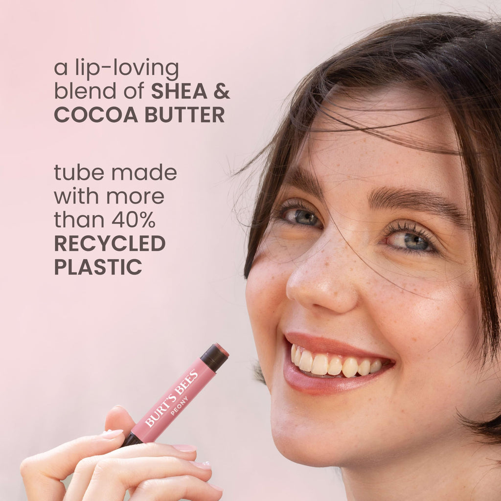 Burt's Bees Lip Shimmer, Raisin, Tinted Lip Balm Stick, Moisturizing for All Day Hydration with Natural Glowy Pigmented Finish & Buildable Color, 1 Count, 0.09 Oz