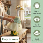 holoith 3 Pcs Summer Porch Goose Outfits for 23 inch Cement Goose Set