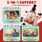 Wellcatcher Appetite Booster Drops for Kids Adults: Picky Eater Vitamins Support Gut Health Height Growth & Nutritional Balance with Bromelain Hawthorn Zinc, Sugar Free Vegan 60ML