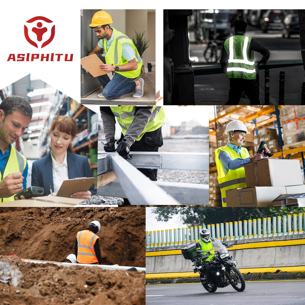 ASIPHITU Reflective Safety Vest for Women High Visibility Security Vest with Pockets Zipper Front Work Vest with Reflective Strips Meets ANSI/ISEA Standards(W-OrangeBlack-L)