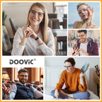 DOOViC 4 Pack Blue Light Blocking Reading Glasses Anti Eyestrain Fashion Classic Style Spring Hinge Computer Readers for Women Men 2.00 Strength