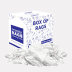 SupremePlus Recycled White T Shirt Rags Box (10 lbs.) – Shop Rags Bulk for Oil, Stain, Grease, Paint, and Auto Cleaning - Multipurpose