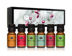 P&J Fragrance Oil Holiday Set for Christmas Home Decor | Mistletoe, Candy Cane, Wintermint, Apple Cider, Cranberry, and Forest Pine Candle Scents for Candle Making, Soap Making, Diffuser Oil Scent
