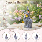 Acgarten Solar Funny Garden Gnome Statue: Outdoor Sculpture Lights for Yard Lawn Porch Balcony Patio Home Decor - Mothers Day Gifts for Mom Women Grandma