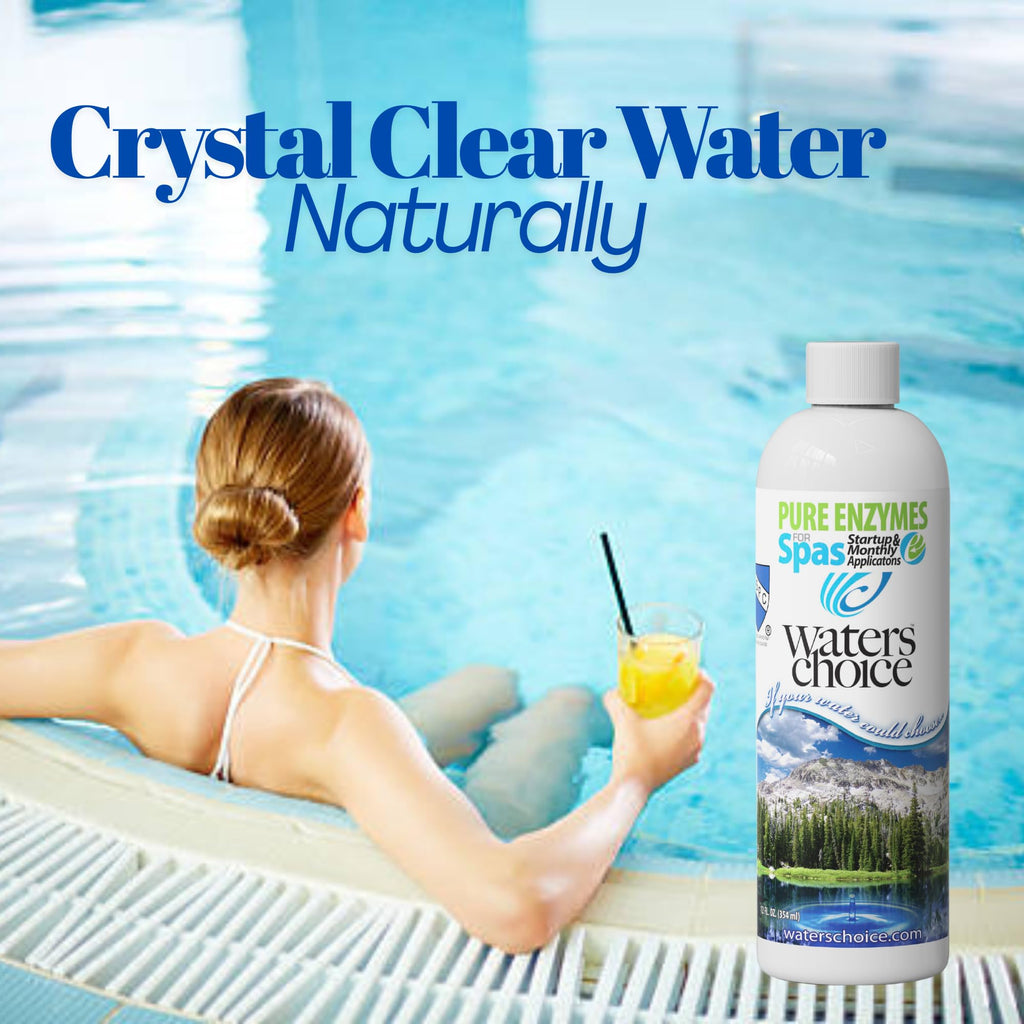 Waters Choice Pure Enzymes for Spas 3 Pack- Hot Tub Enzyme Cleaner & Spa Water Clarifier – Chemical-Free Hot Tub Cleaner, Spa Enzyme Treatment for Crystal Clear Water, No Harsh Chemicals