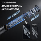 Endoscope Camera with Light, 1920P HD Bore Scope Borescope with 8 Lights, Waterproof 16.4FT Semi-Rigid Cord for Pipe Inspection, Industrial Endoscope for Phones(Black)