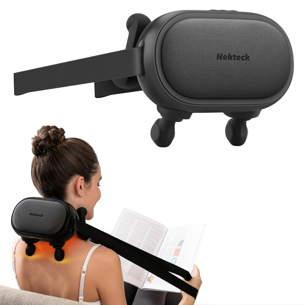 Nekteck Cordless Neck Massager, Shiatsu Neck and Back Massager with Heat, FSA Eligible Gift, Deep Tissue 6D Kneading Massage Pillow for Neck Shoulder Pain Relief, Ideal Christmas Gifts for Men Women