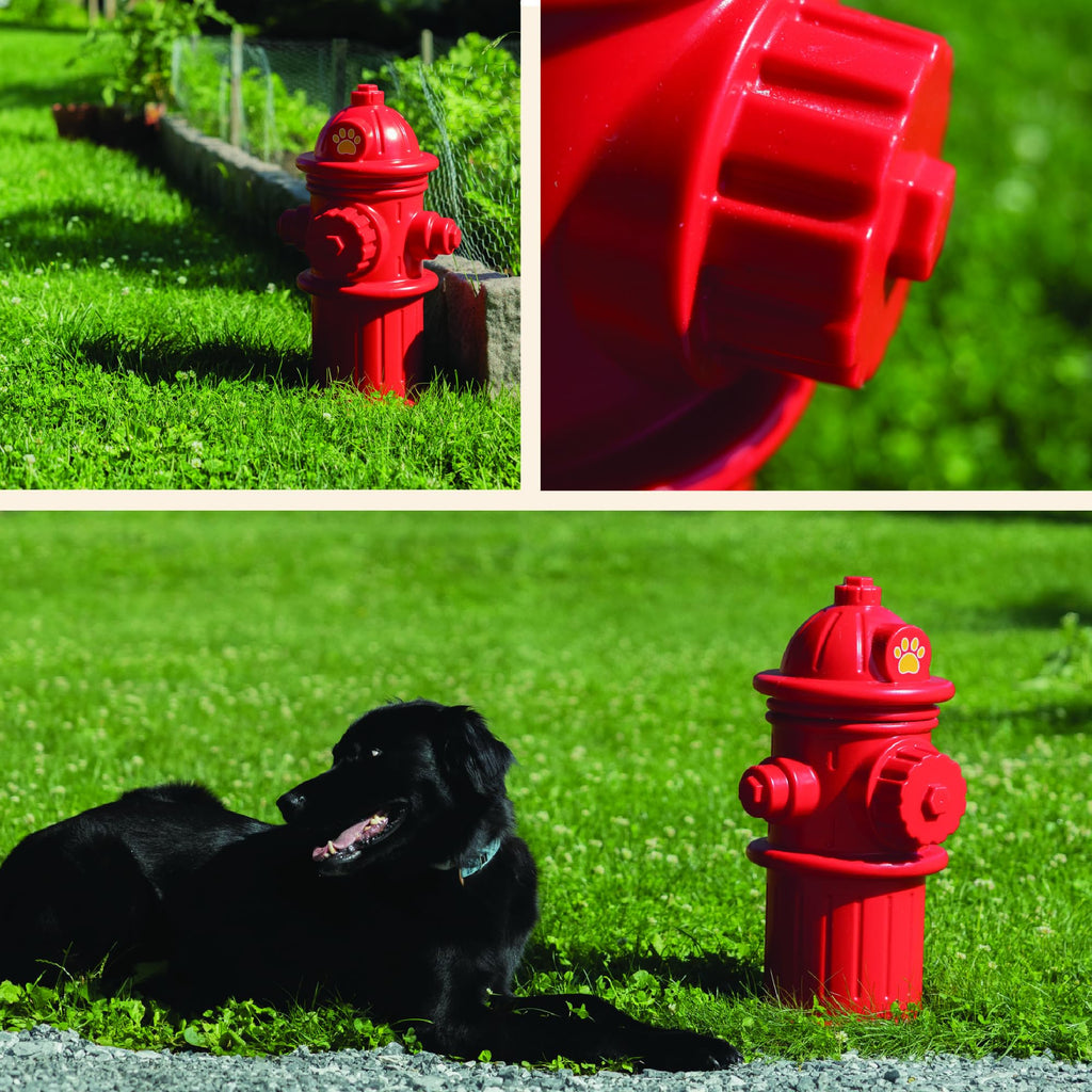 Beuta 24" Red Plastic Fake Fire Hydrant for Dogs to Pee On | Dog Fire Hydrant Pee Post | Dog Pee Post Outdoor with 3 Securing Spikes – Great for Lawn Training & Outdoor Display