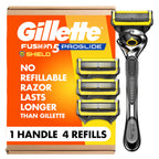 Gillette ProGlide Shield Men's Razor, 5-Blade Razor with Precision Trimmer, 1 Handle and 4 Refills