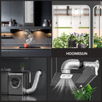HOOMESUN Extra Thick Heavy Duty 4 inch 10FT Dryer Vent Hose, Flexible Insulated Duct Hose, (6-ply) Aluminum Foil HVAC Ducting Kit with 2 Clamps and 1 Tape
