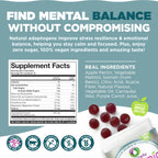 NUTRAMIN Mood Boost Multivitamin Gummy - Delicious & Yummy Anti-Stress Magnesium Ashwagandha Gummies + B Complex Vitamins for Focus and Calm - Sugar-Free, Vegan, Gluten-Free, Allergy-Safe (90 Count)