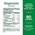 Nature's Bounty Magnesium Citrate Gummies for Adults,Supports General Health,Bone,Nerve,Muscle & Heart Health Support,270mg per Serving,Vegan,Non-GMO - Raspberry,90 Count (Pack of 2)