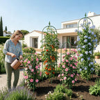 2 Pack Garden Obelisk Trellis for Climbing Plants, 6 FT Metal Rustproof Plant Support Rose Trellis, Tower Potted Cages for Flowers Fruits Vegetable Vines Indoor & Outdoor, Green(4 Tiers)