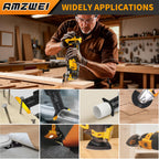 AMZWEI 153PCS Upgraded Multitool Blades Oscillating Tool Accessories with Sandpaper, Hook Knife, Titanium Saw Blades for Wood Metal Plastic Cutting, Compatible with Dewalt Ryobi Milwaukee Rockwell