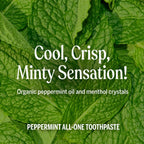 Dr. Bronner’s - All-One Toothpaste Variety Pack - Peppermint & Spearmint, 70% Organic Ingredients, Fluoride-Free, Helps Freshen Breath, Vegan (5oz, 4-Pack)