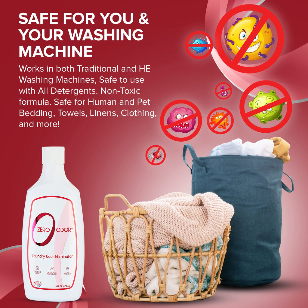 Zero Odor Laundry Odor Eliminator for Clothes, In-Wash Odor Eliminator