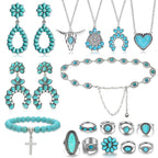 Xiokyo Western Turquoise Jewelry Set for Women