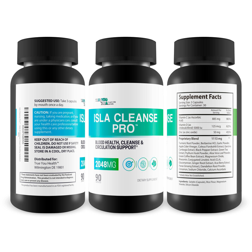 Isla Cleanse Pro - Our Best Vein Health & Artery Health Full Body Cleanse Detox Supplement - Blood Cleanse Detox - Island Cleanse Heart Healthy Solution - Arteries Cleanse Body Detox Cleanse Tea Caps