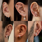 Gokeey 5 Pairs 316L Stainless Steel Small Hoop Earrings Set for Women, Cute Huggie Earrings for Women, Hypoallergenic Tiny Cartilage Earrings Hoop Silver Hoop Earrings for Men Multiple Piercing