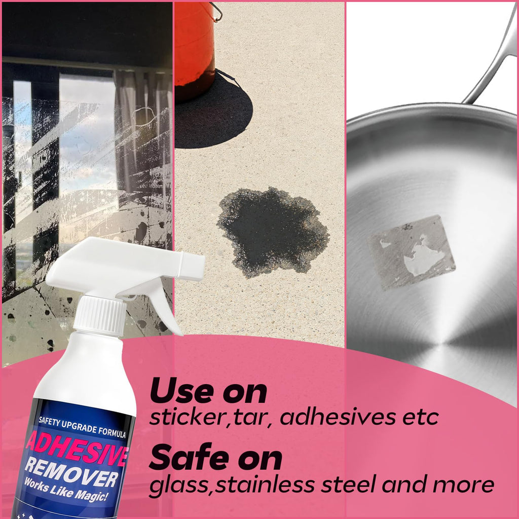 FAVIRZCE Adhesive Remover Spray for Sticky Residue - Heavy Duty Sticker Eraser for Cars Glass Plastic Metal - Cleans Decals Glue Crayon Tar Gum & Labels - Surface Safe Formula