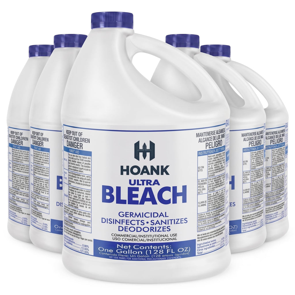 (6 Gallons) - Liquid Chlorine Bleach, for Laundry, Household and Commercial Cleaning, Multipurpose Cleaner, 1 Gallon Jugs. Ready to Use.
