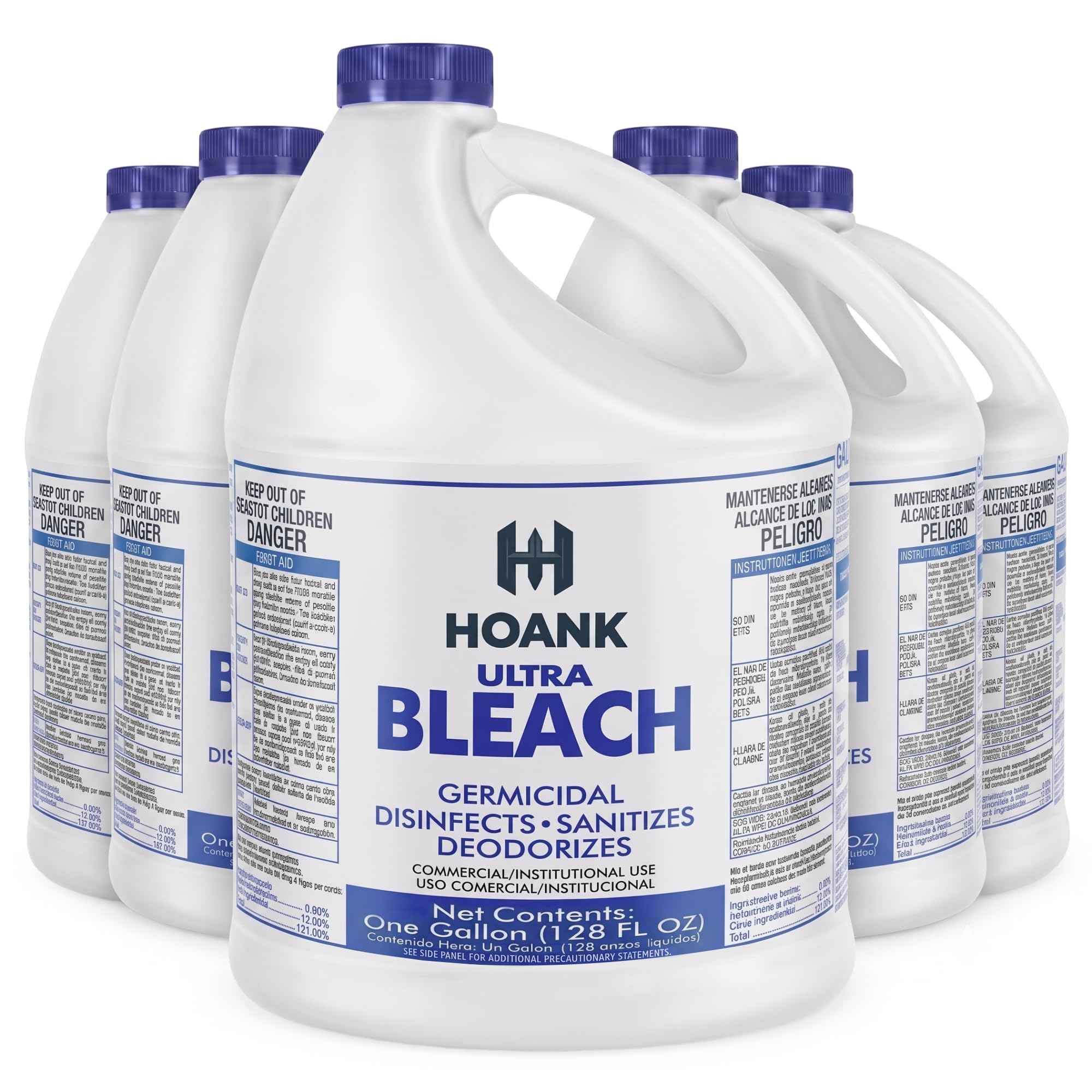 (6 Gallons) - Liquid Chlorine Bleach, for Laundry, Household and Commercial Cleaning, Multipurpose Cleaner, 1 Gallon Jugs. Ready to Use.