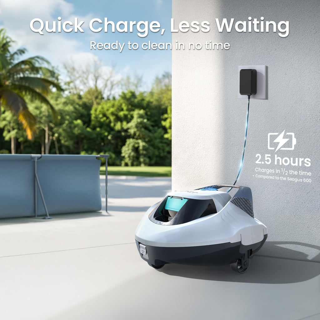 (2026 Upgrade) AIPER Seagull SE Cordless Robotic Pool Cleaner, Above Ground Pool Vacuum with LED Indicator, Lasts 100 Mins, Self-Parking, Ideal for Flat Pools up to 860 sq.ft