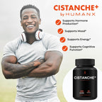 Humanx Cistanche+ 550MG (Cistanche Tubulosa Extract Powder for Men) USA Made - Easy to Swallow Capsules - Powerful Supplement to Support Athletic Performance, Strength, & Vitality