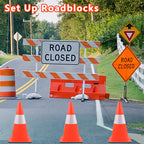 12 inch Traffic Safety Cones with Reflective Collars,[4 Pack]Orange Soccer Training Cones| Parking Cones| Construction Cones|Road Cones for Parking lot, Driveway, Sport and Driving Training.