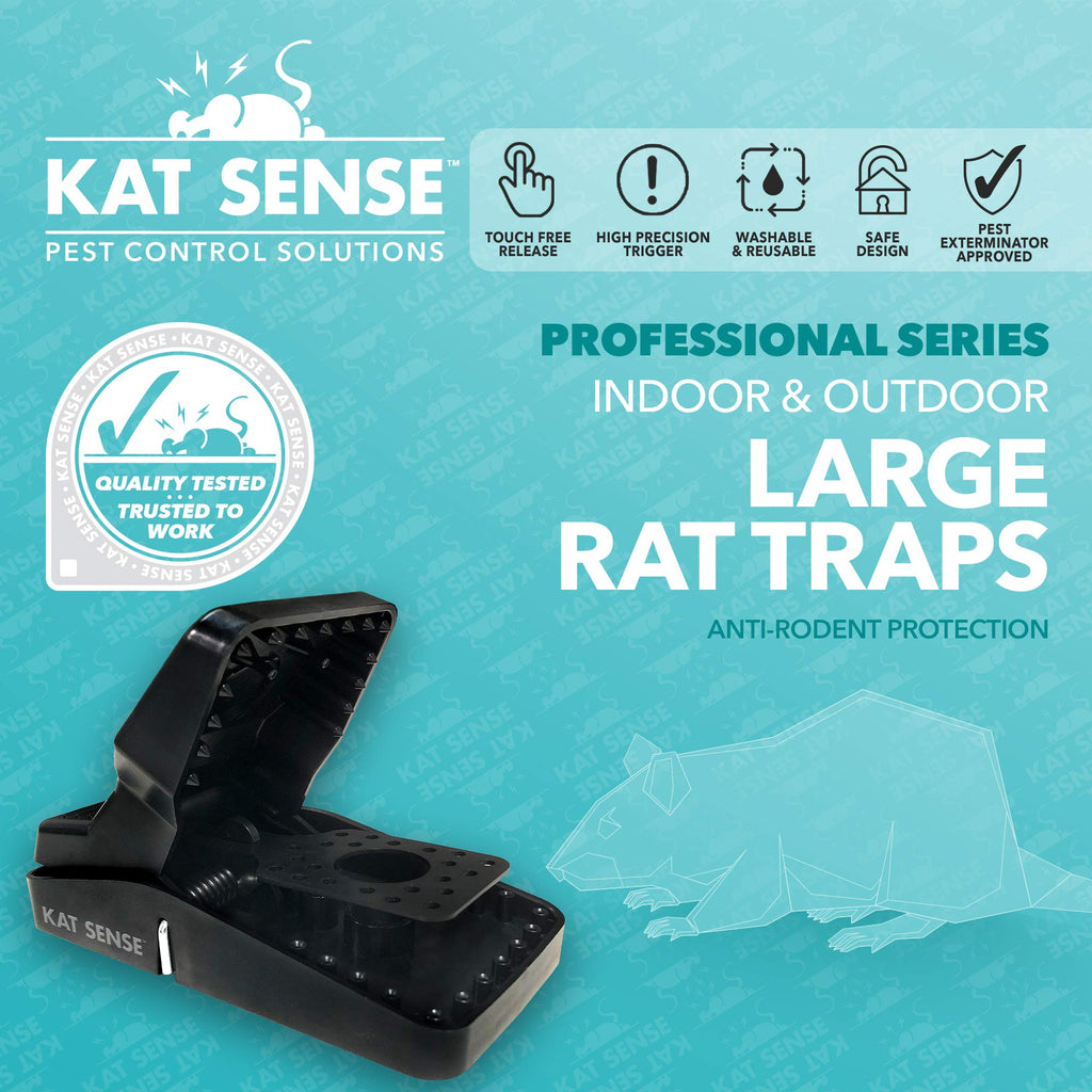 Pest Control Rat Traps Set of 6 Large Snap Traps for Rats Mice & Chipmunks Indoor & Outdoor Mouse Traps Reusable Humane Mousetraps Easy to Set Fast & Effective Powerful Snap Trampas Para Ratas Grandes