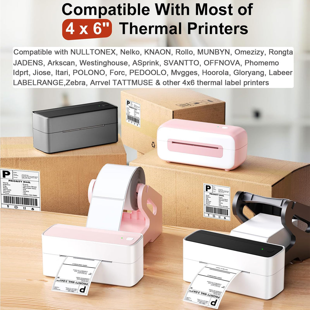 Phomemo 4x6 Thermal Shipping Labels 500 PCS Fanfold Labels for Address Mail