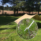 AAGUT Metal Tent Stakes Heavy Duty 9 Inch with Ties and T-Hook for Camping