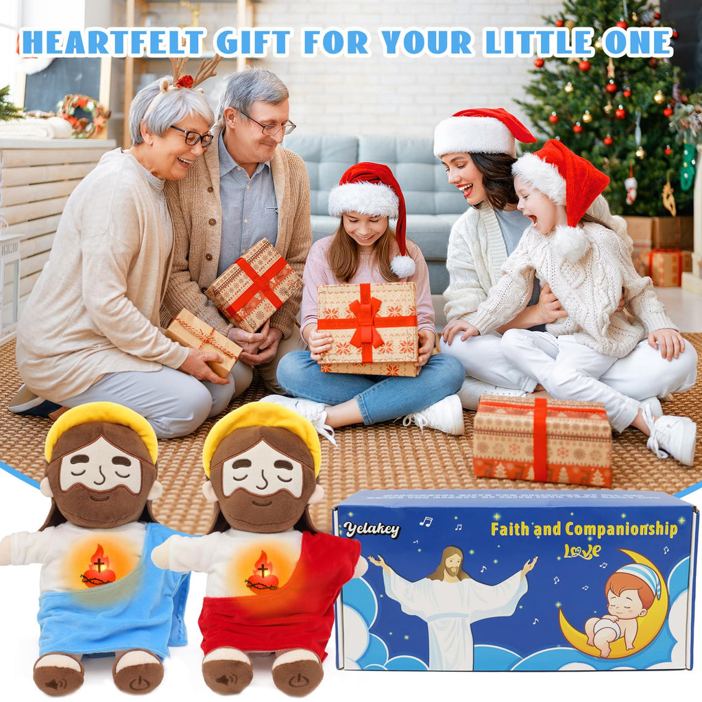 15" Soothing Jesus Plush Toys that Breathes, Light up Plush of God