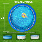 24FT Round Pool Liner Pad for Above Ground Pools, 180 GSM Heavy-Duty Puncture Resistant Under Mat, Underlayment Outdoor Tarp Protector for Lawn Concrete, Pool Floor Base Pad, Extends Liner Life