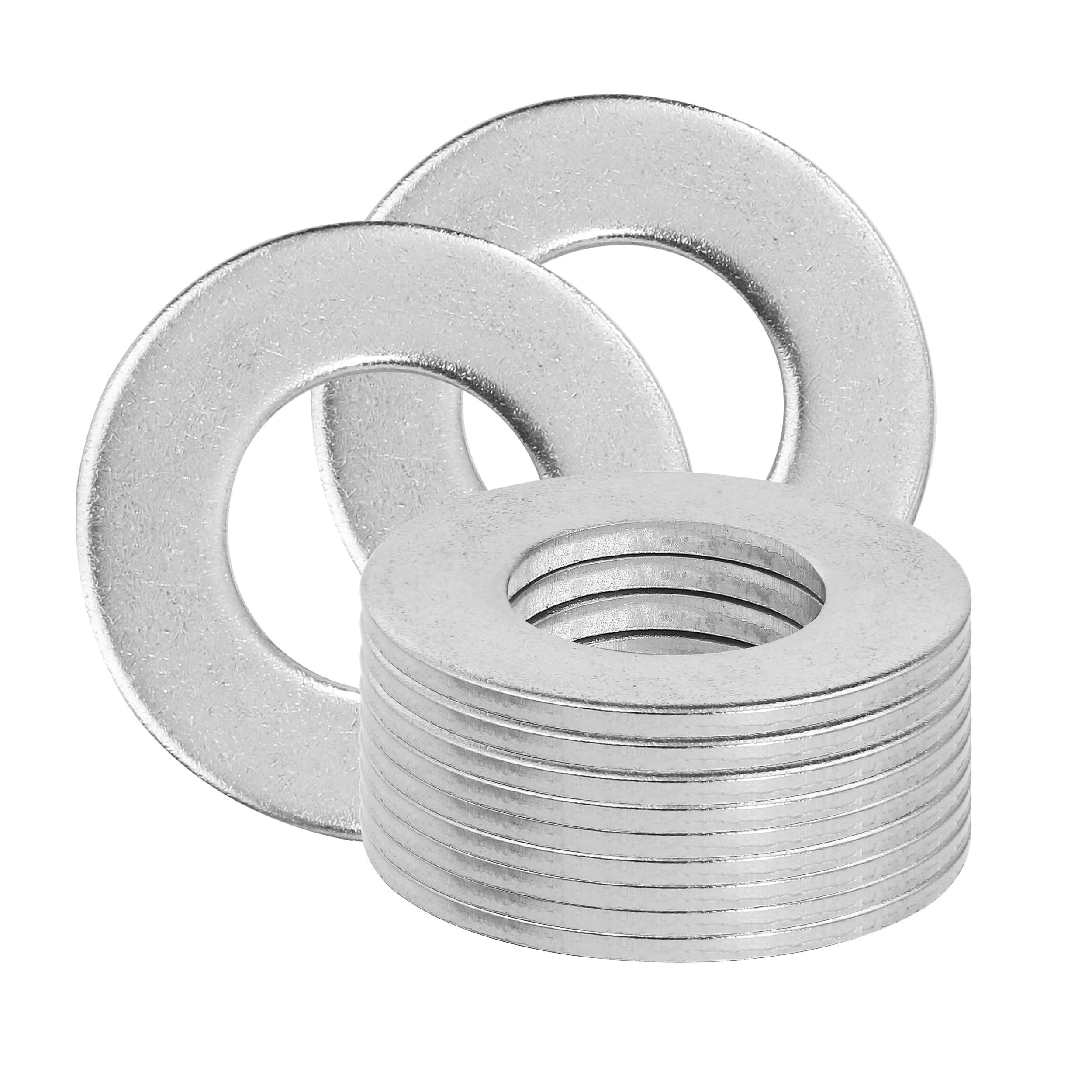Zernmiarder 3/8" Stainless Steel Flat Washers - 13/16" Outside Diameter, 304（18-8） Stainless Steel Washers Metal Washer for Screws Bolts, Pack of 100