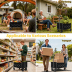 Foldable Collapsible Wagons Carts with Wheels — Folding Utility Wagon Cart