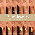12 Pairs Chunky 14K Gold Plated Hoop Earrings Hypoallergenic for Women