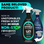 Downy Wrinkle Releaser Spray, Travel Size Spray + 16.9 Fl Oz Pack of 2, All In One Formula, Removes Wrinkles, Static and Odors, Light Fresh Scent