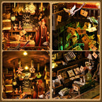 TOYQI DIY Book Nook Kit, Miniature House Dollhouse Kit for Adult and Teens, Book Nook Kits for Adults, Booknook Bookend Alley Model Build with Dust Cover