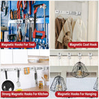 Buelkmag Magnetic Hooks for Cruise Cabins Strong Magnets Hooks Silver 150Lb