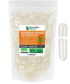 XPRS Nutra Size 00 Empty Vegan Capsules - 1000 Count Clear Veggie Capsules for Most Essential Oils - Empty Vegetable Pills - DIY Oil Filling