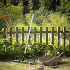 YEELOR Garden Rake, Heavy Duty 16-Tine Bow Rake, Metal
