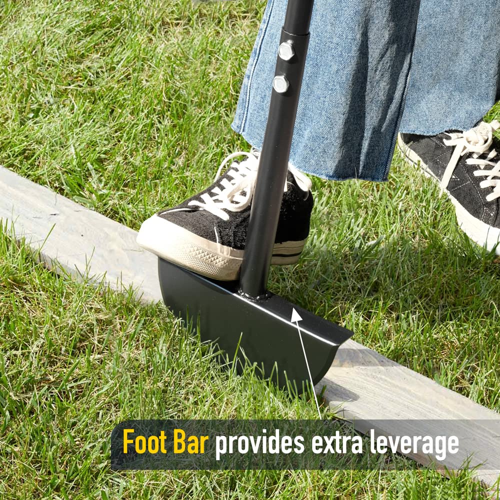 Colwelt Half Moon Edger Lawn Tool, Lawn Edgers with Soft Handle, Manual Lawn Edger for Grass, Borders Sidewalks, Driveways, Gardens, 38-Inch