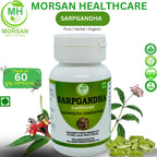 Morsan Healthcare Sarpgandha (Rauvolfia Serpentina) 500 mg. Capsules, Pure and Herbal Supplement 60 mg. Veg. Capsules