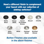 InSinkErator Garbage Disposal Air Switch Kit, Dual Outlet Sink Top Switch Button for All InSinkErator Food Waste Disposer Models, Satin Nickel STS-OOSN