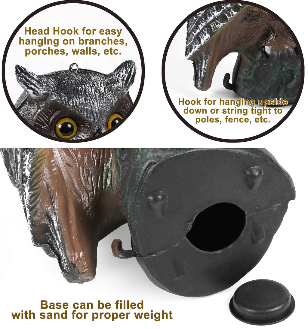 Galashield Owl Decoy to Scare Birds Away Plastic Owl Statue 16.5" Tall