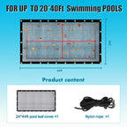 20x40 Ft Pool Leaf Net Cover For Inground Pools/Above Ground, Durable Black Mesh Swimming Pool Leaf Net Cover With Rope For Leaves and Debris, Tear Resistant, UV Resistant, and Reatherproof (20×40 Ft)